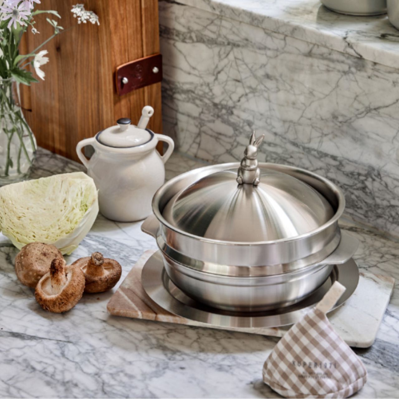 Rabbit Mutil function 20cm Pot & Lid & Steamer Plate Set