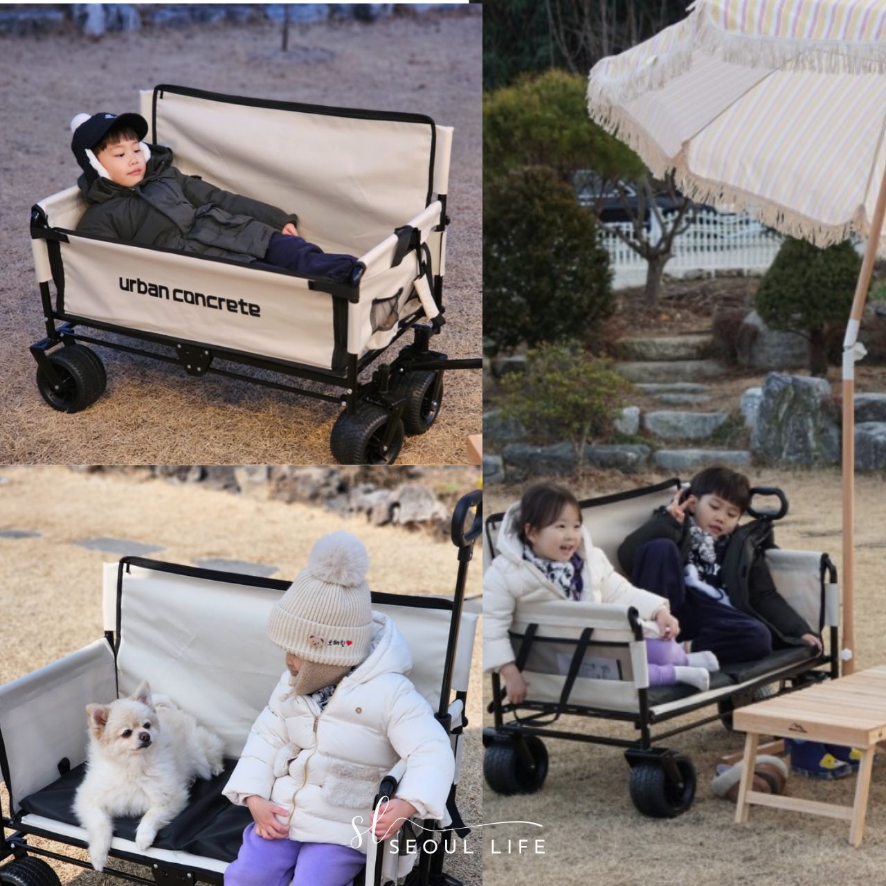 One-touch Foldable Wagon & camping Chair, Multi-use and light-weighted design