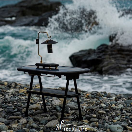 Handcraft Wooden table, camping shelf, outdoor table, Made in Korea. Good for Outdoor Camping