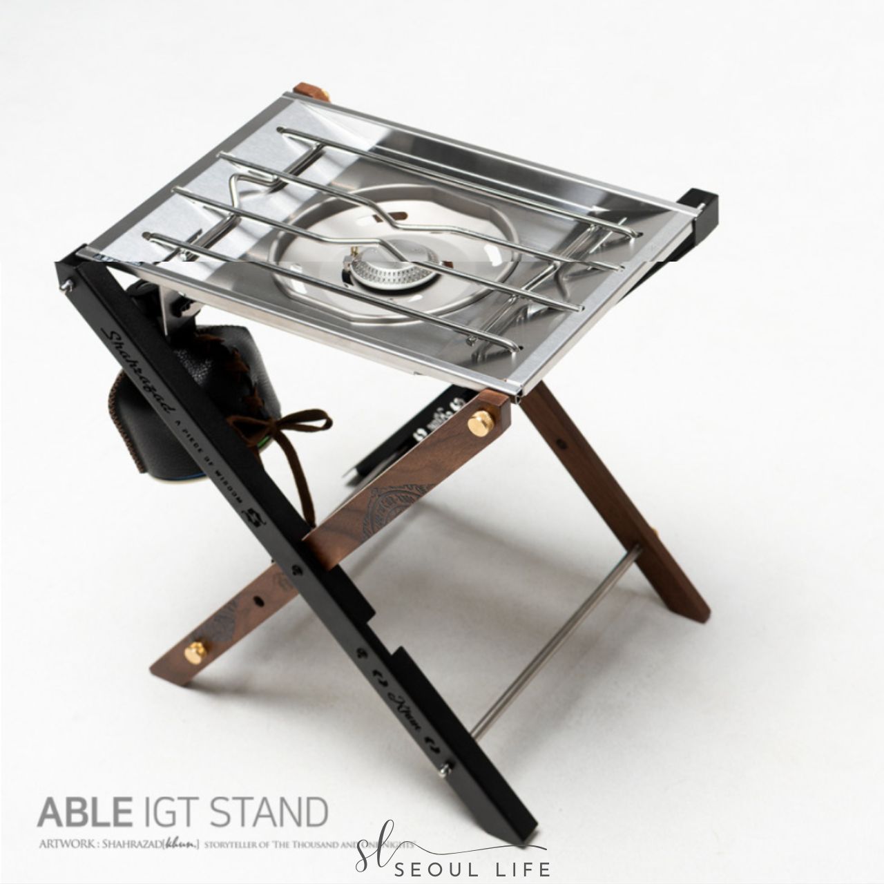 Camping Able IGT stand,  Foldable Multi-use, Side table, Log stand