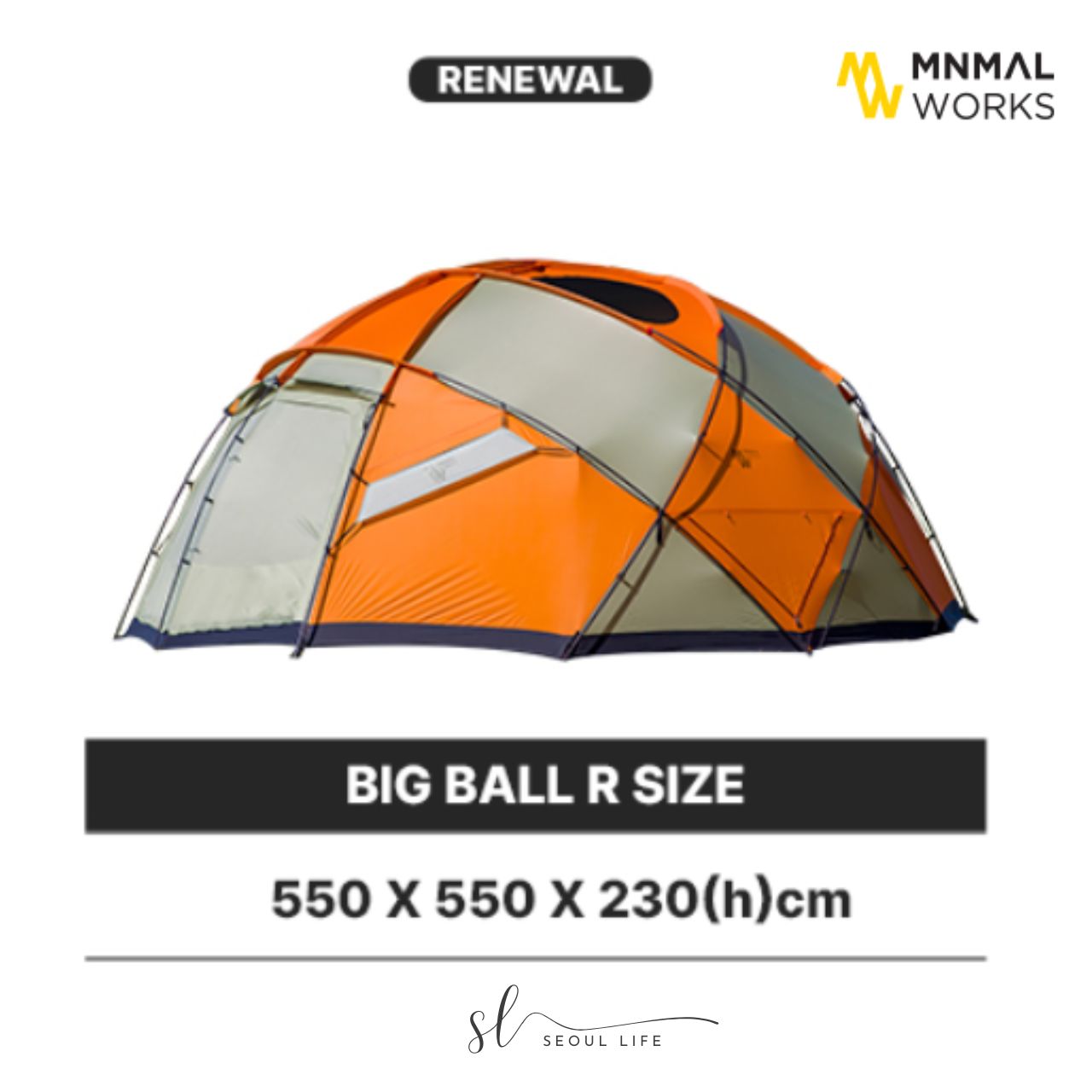 *Minimal Works* Big Ball R Shelter/ four seasons Dome Tent for 4-12 people. Outdoor Camping