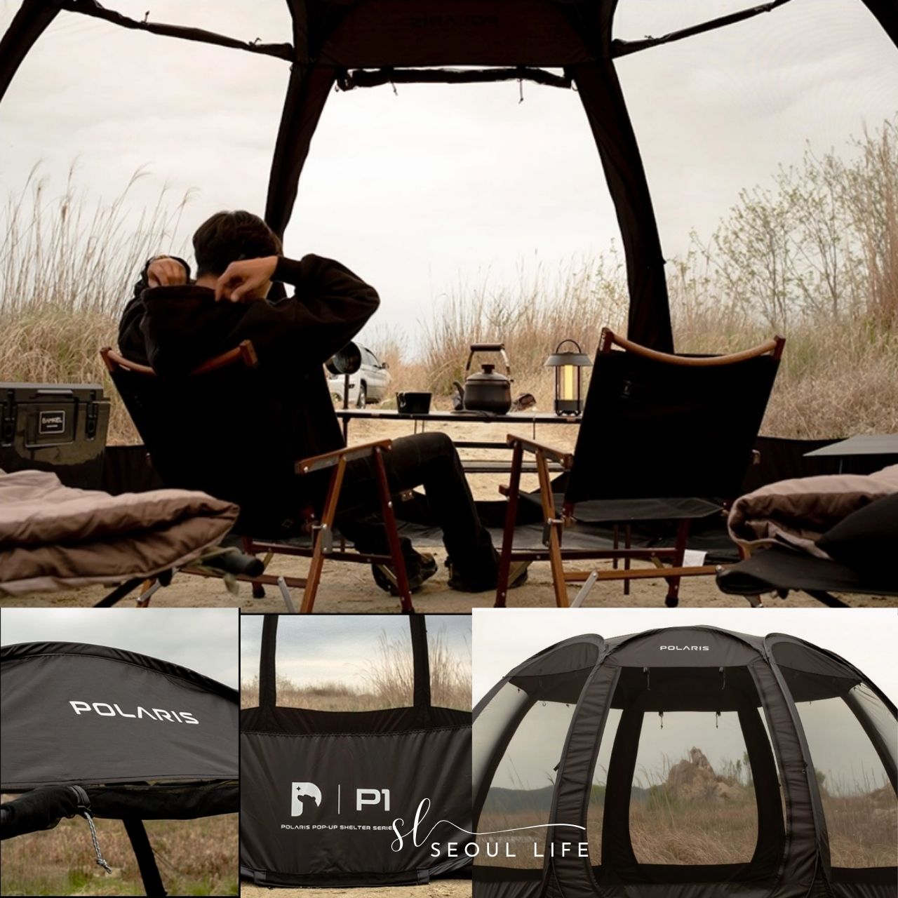 *Polaris* P1 Mesh Shelter Pop-up Dome Tent for 3-4people. Outdoor Camping