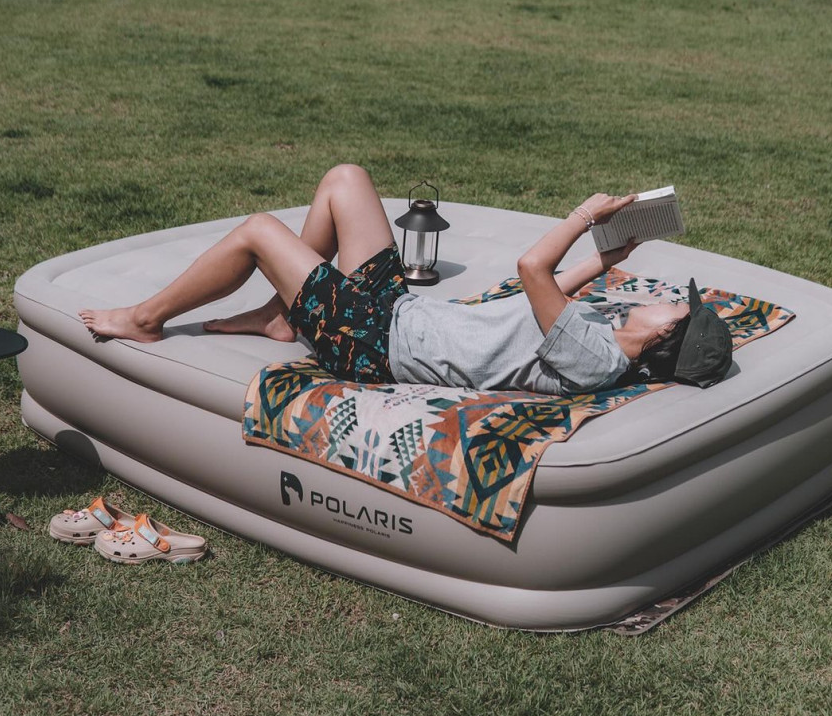 *Polaris* Camping Bedding Air Mattress 200cmx150cmx45cm/ built-in air pump, 46cm thick three-layer structure