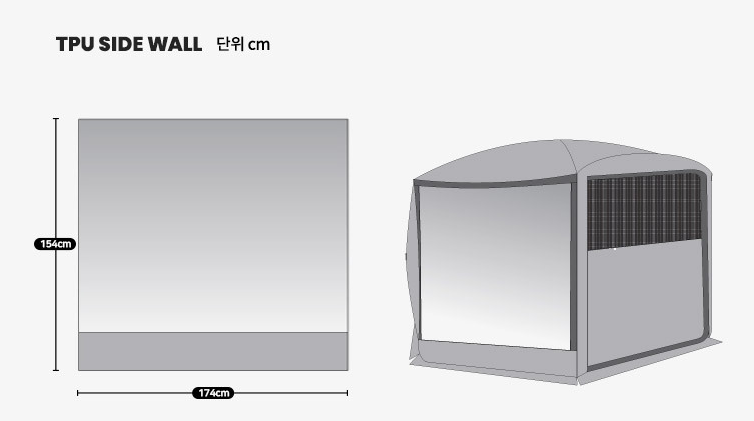"Idoogen" TPU Sidewall Window & Ground Sheet & Docking tunnel for Octagon Car Docking Tent
