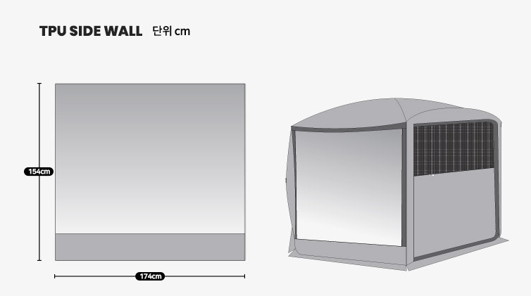 "Idoogen" TPU Sidewall Window & Ground Sheet for Octagon Car Docking Tent