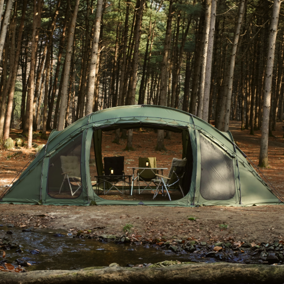 "Urbanside" Stego Dome Shelter, 6.6m Length Tunnel Dome, 40D Nylon Silicone Coating Tent useful for Camping