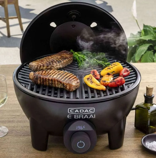 Cadac E Braai 40 Electric Grill, Powerful 2.3KW Heat Coil, Dome Style BBQ LId. Outdoor Camping