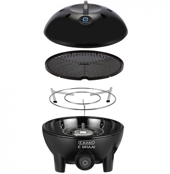 Cadac E Braai 40 Electric Grill, Powerful 2.3KW Heat Coil, Dome Style BBQ LId. Outdoor Camping