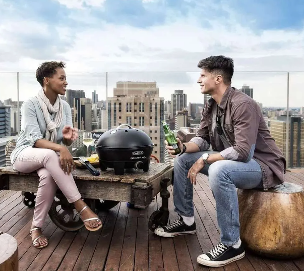 Cadac E Braai 40 Electric Grill, Powerful 2.3KW Heat Coil, Dome Style BBQ LId. Outdoor Camping