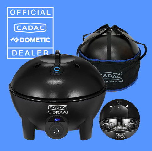 Cadac E Braai 40 Electric Grill, Powerful 2.3KW Heat Coil, Dome Style BBQ LId. Outdoor Camping