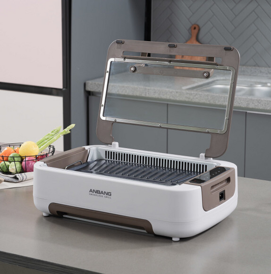 *ANBANG* New Smokeless Electric BBQ Grill Pan Ultra with Air Circulation Lid, 2025 Edition