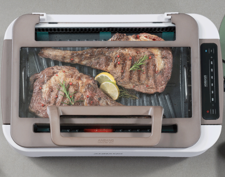 *ANBANG* New Smokeless Electric BBQ Grill Pan Ultra with Air Circulation Lid, 2025 Edition