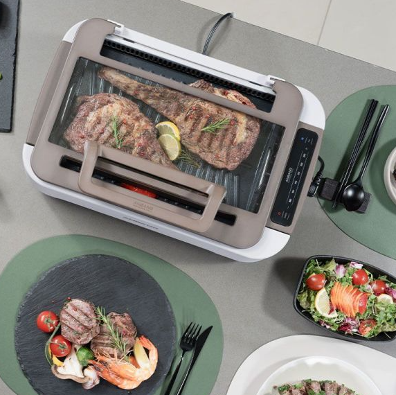 *ANBANG* New Smokeless Electric BBQ Grill Pan Ultra with Air Circulation Lid, 2025 Edition