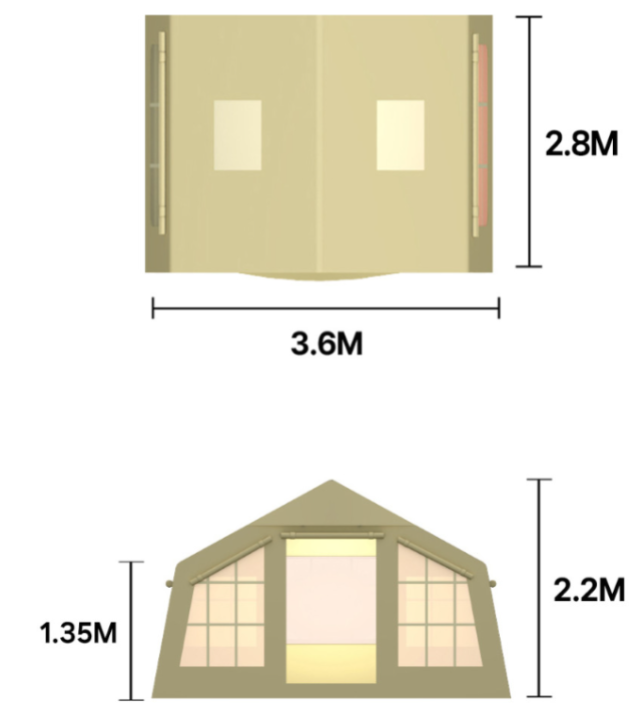Carpet set for *COODY* Air Tent 10/ Ivory & Dark Khaki Colors