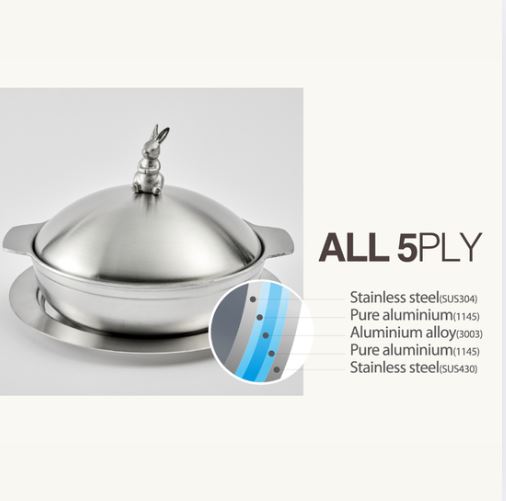 Rabbit Shabu shabu Pot, 20cm, 304 Stainless, Made in Korea