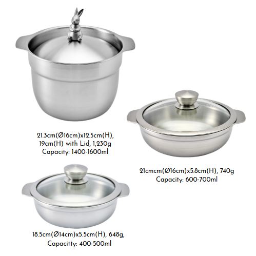 Rabbit Rice Pot & Lid, 5-ply SUS 304