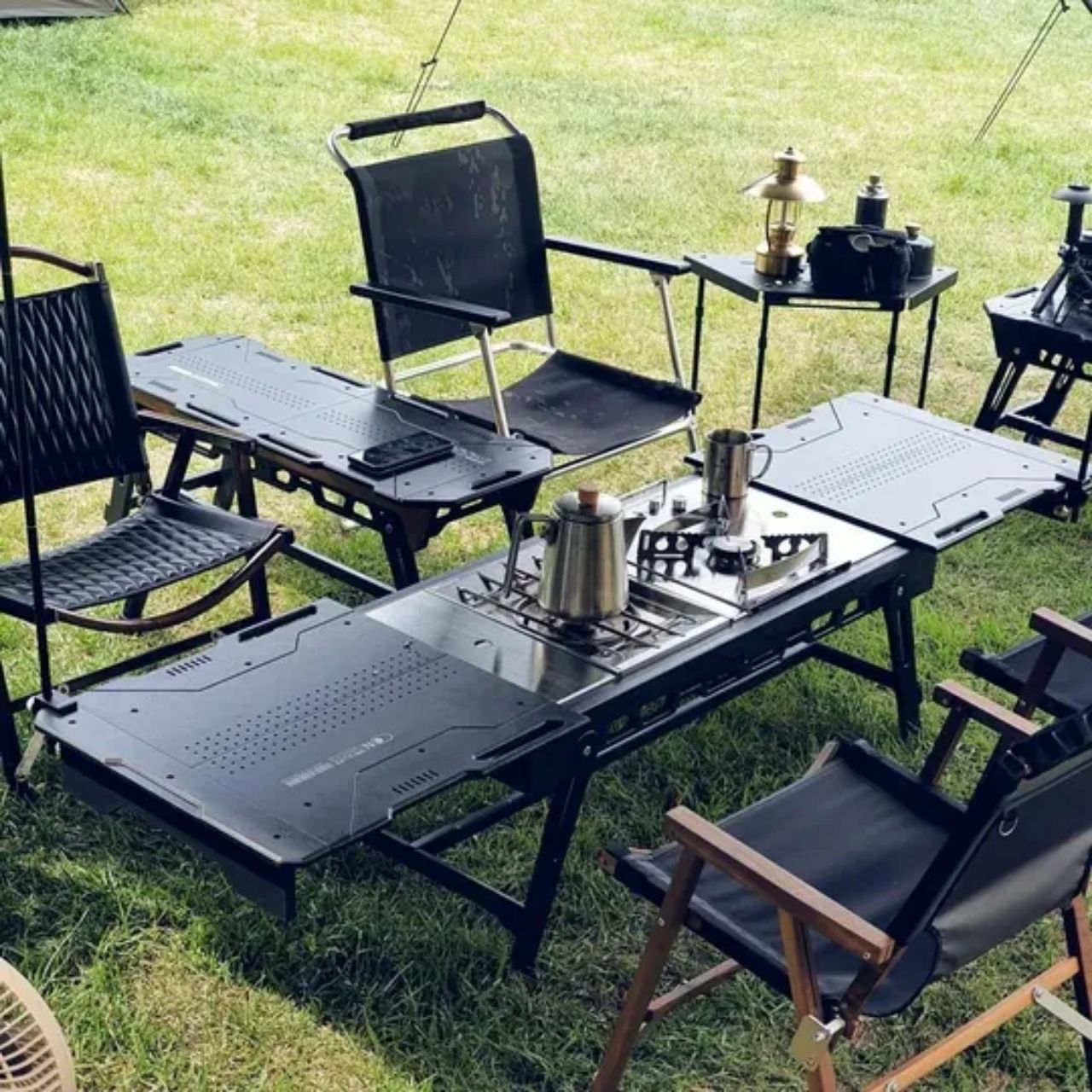 ON-U LIFE　MY OWN Slide Table On-U Life] My Own Sliding Camping Table, Wood Folding Table