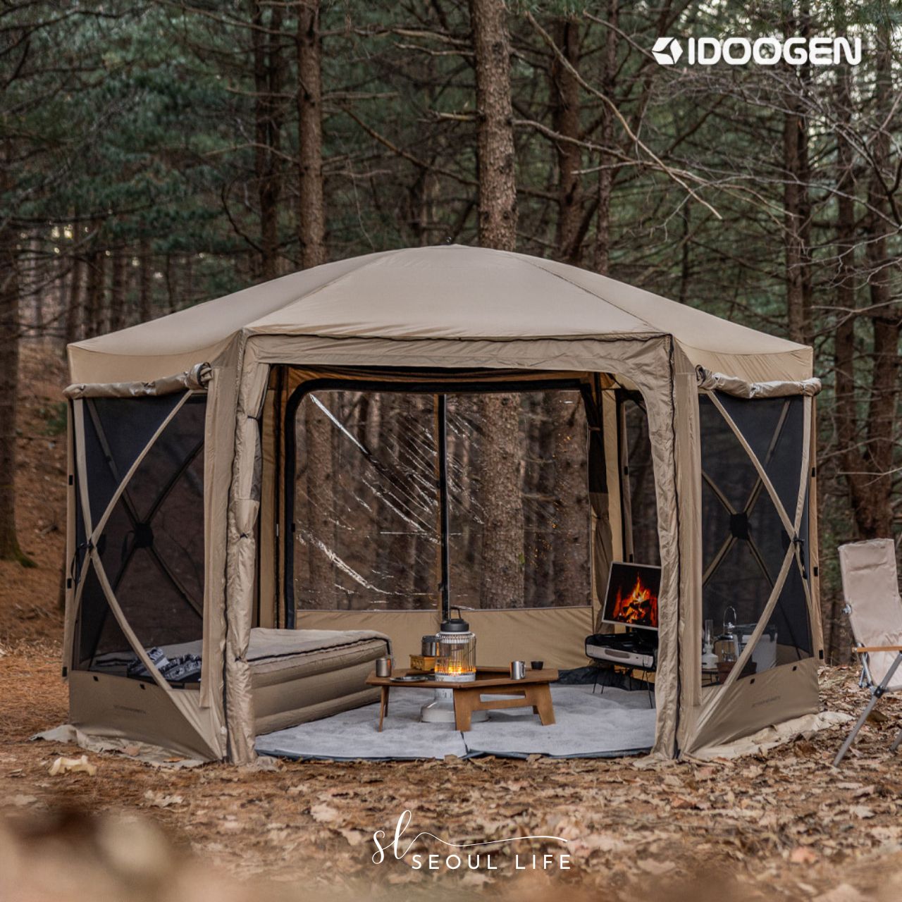 *Idoogen* Octagon Mammoth One-touch Tent Shelter, Tan Color.