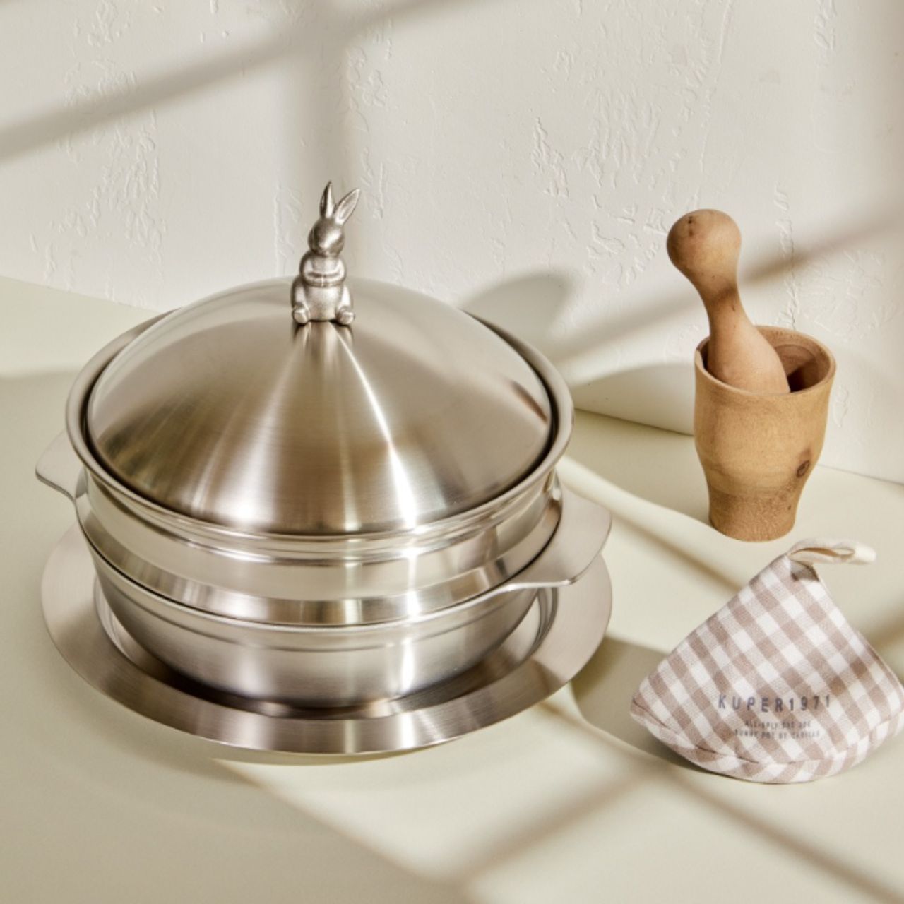 Rabbit Mutil function 20cm Pot & Lid & Steamer Plate Set