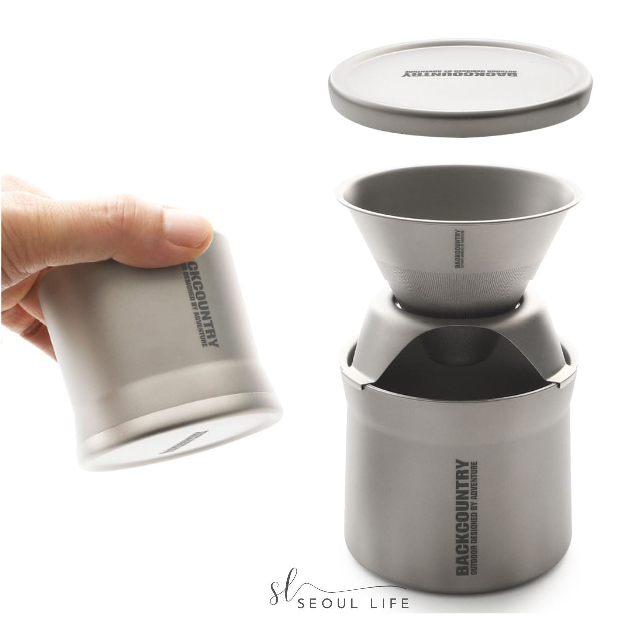 Titanium Coffee Maker for outdoors, Camping, Backpacking, Hiking, Traveling.