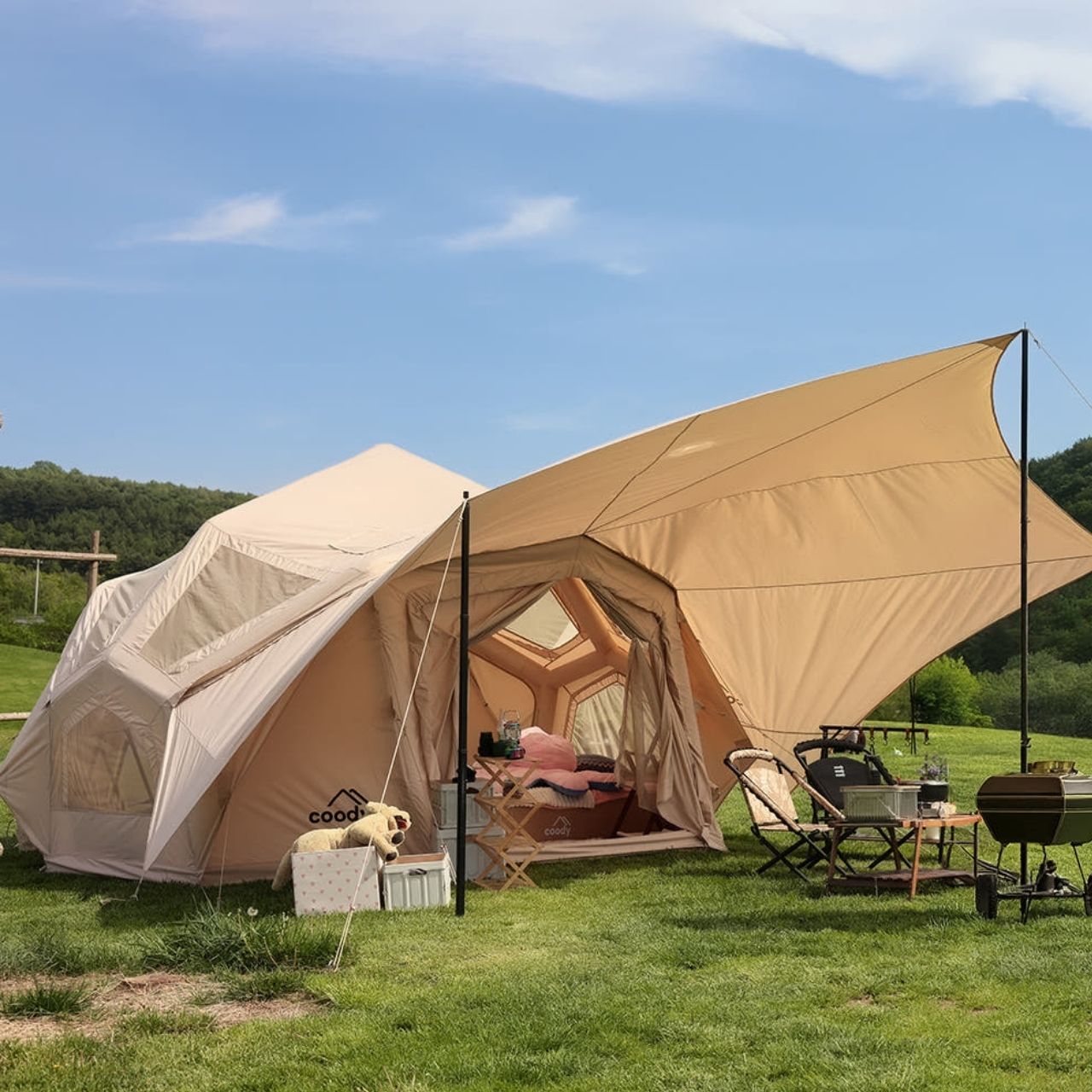 coody tent Coody] Bestona Air Tent, Family Tent with Tarp – SeoulLife