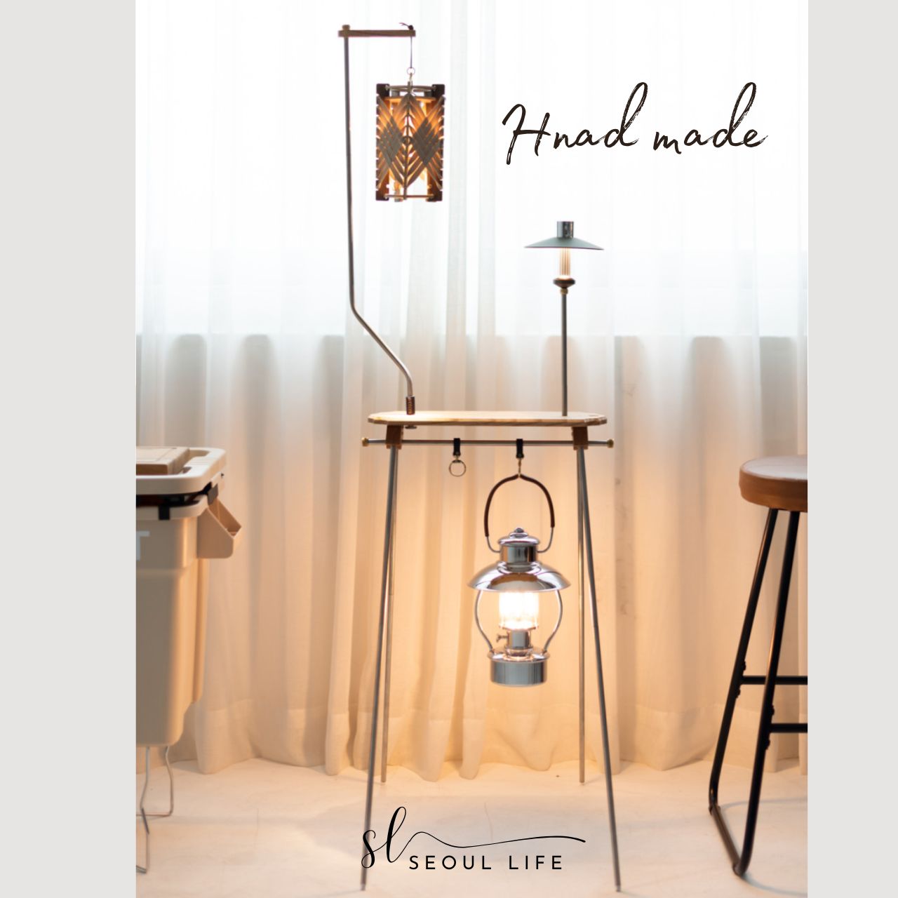 Premium Handcarft Wood lantern hanger stand/ Table/ Shelf, Made in Korea