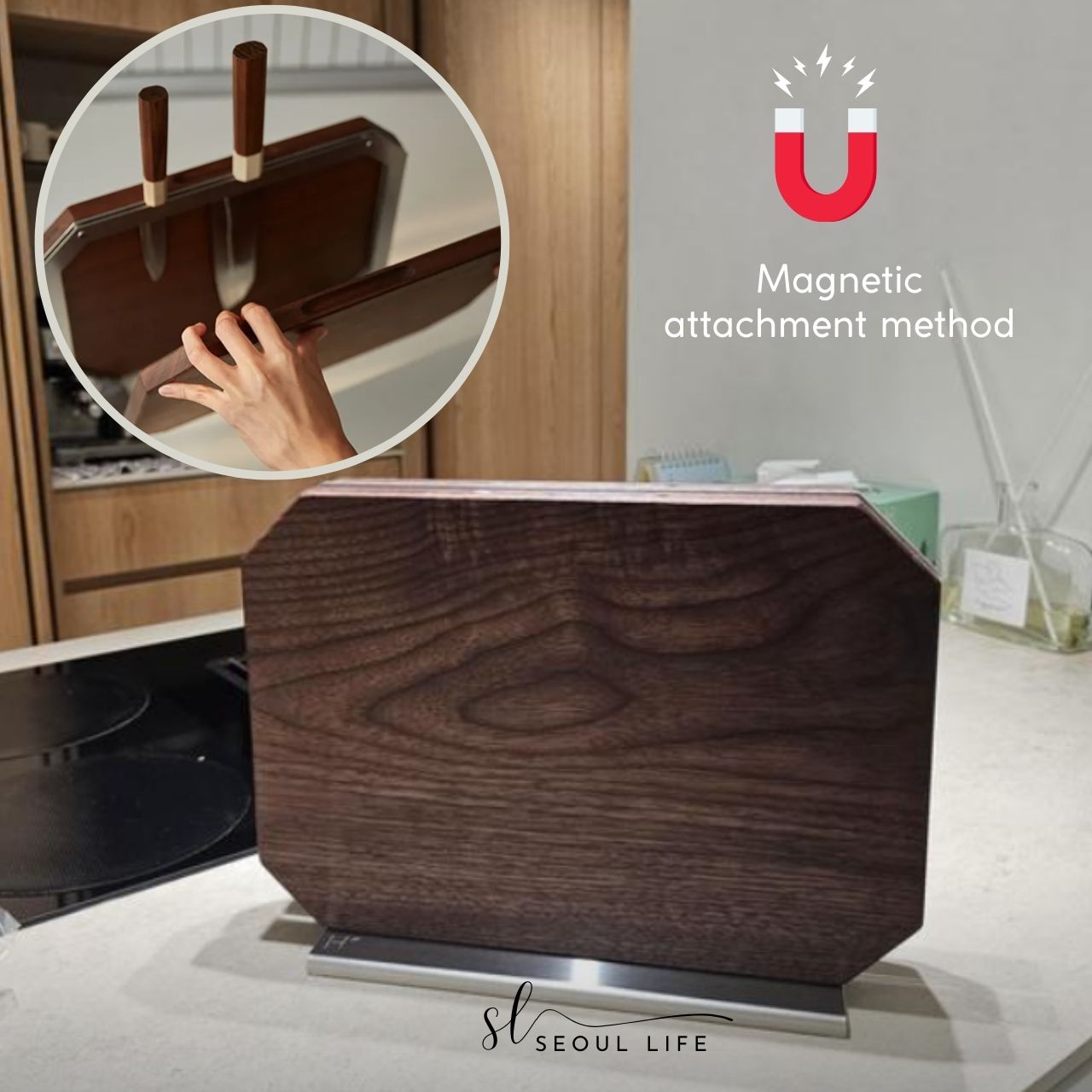 *Heriter* Premium Signature Knife Chopping board with Steel Stand.