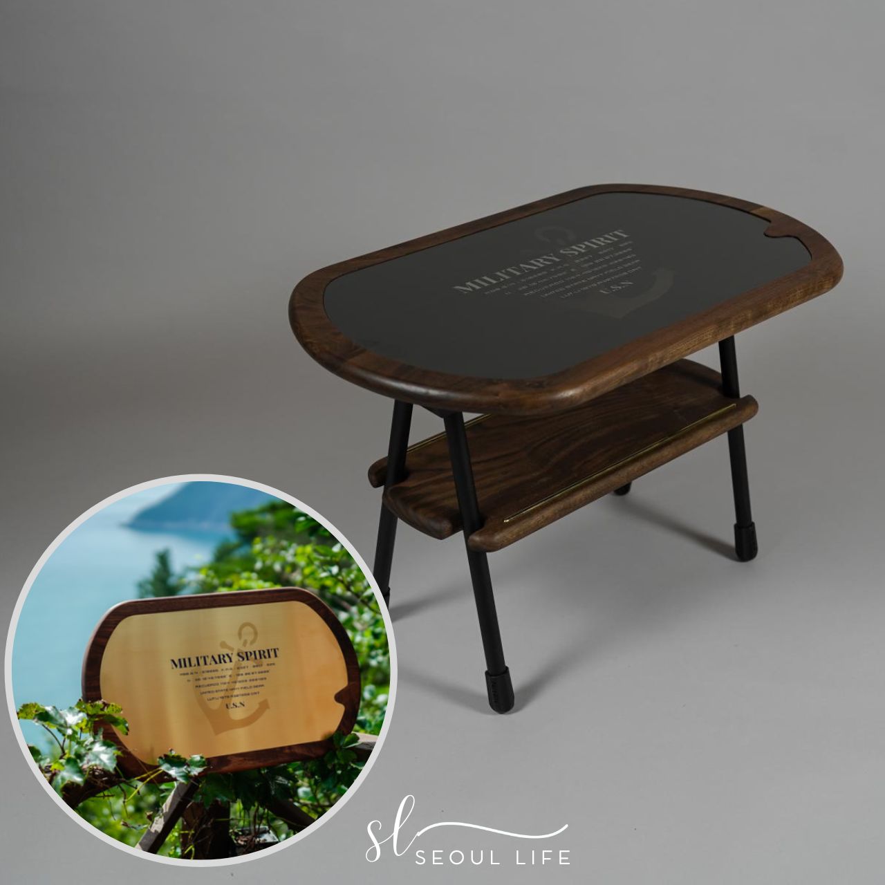 Handcraft Wooden table, camping shelf, outdoor table, Made in Korea