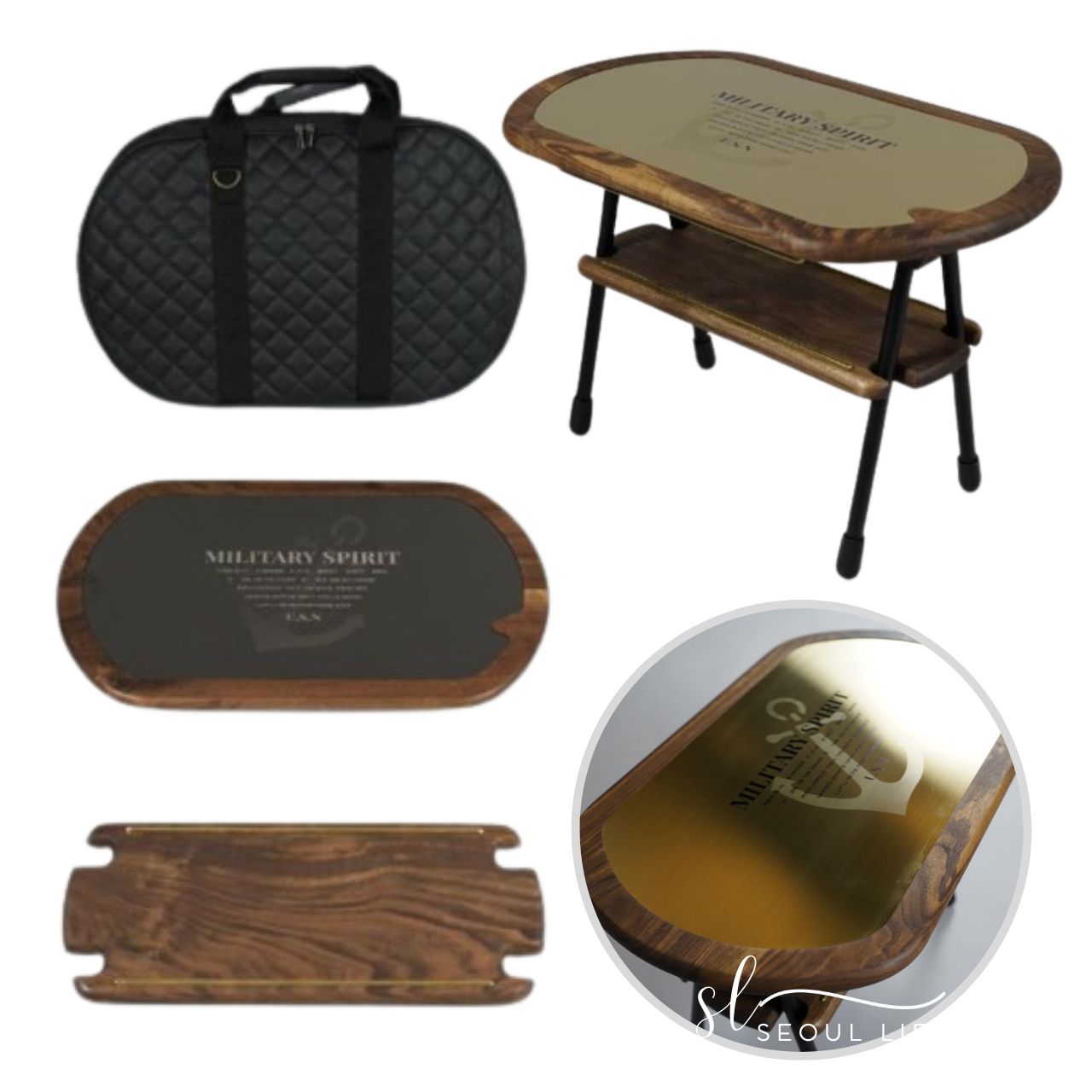 Handcraft Wooden table, camping shelf, outdoor table, Made in Korea. Good for Outdoor Camping