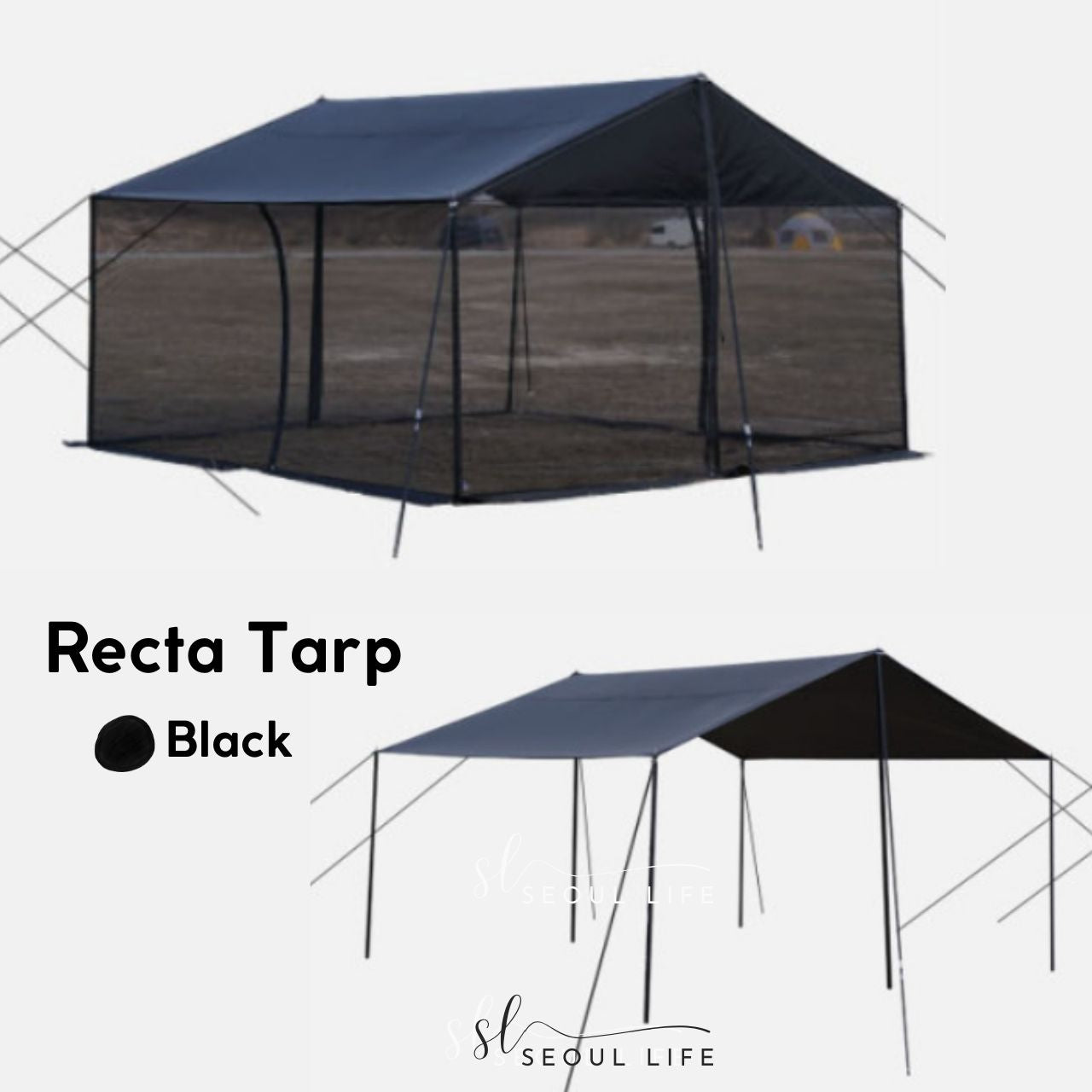 Connectable Camping Hexa tarp skin zipper connectable with Mesh Net, Made in Korea. Camping Gear