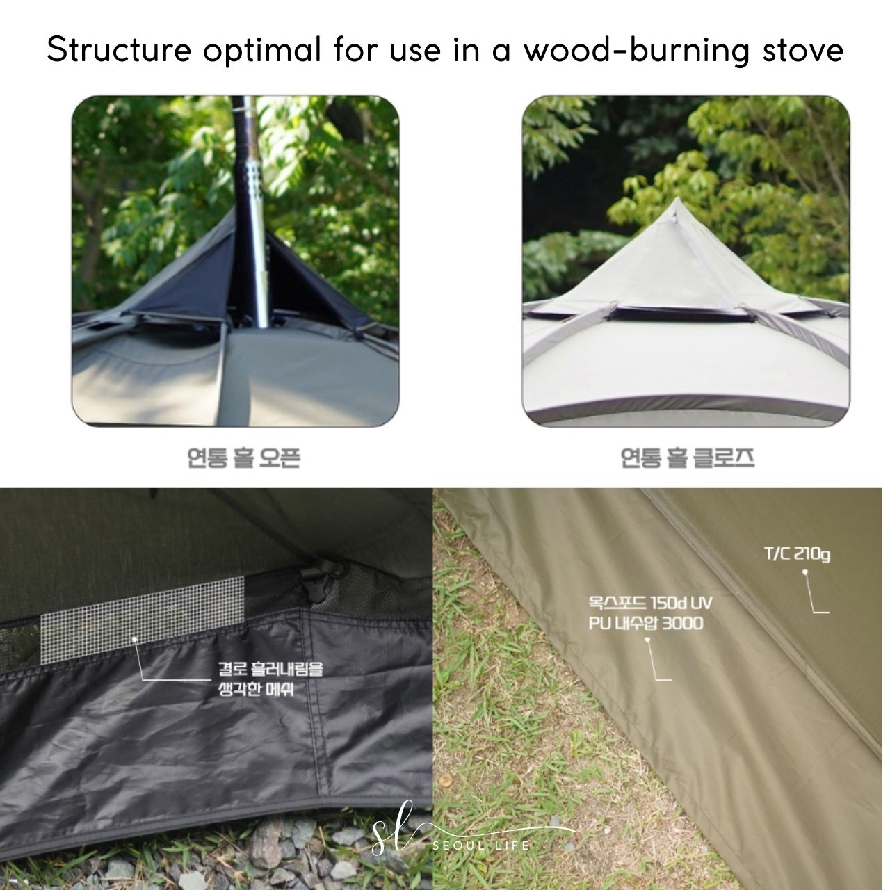 *Camperskan* Tenker 5M Octagon cotton blend (T/C) Tent/ Shelter, all-season, 4 people. Camping Equipment