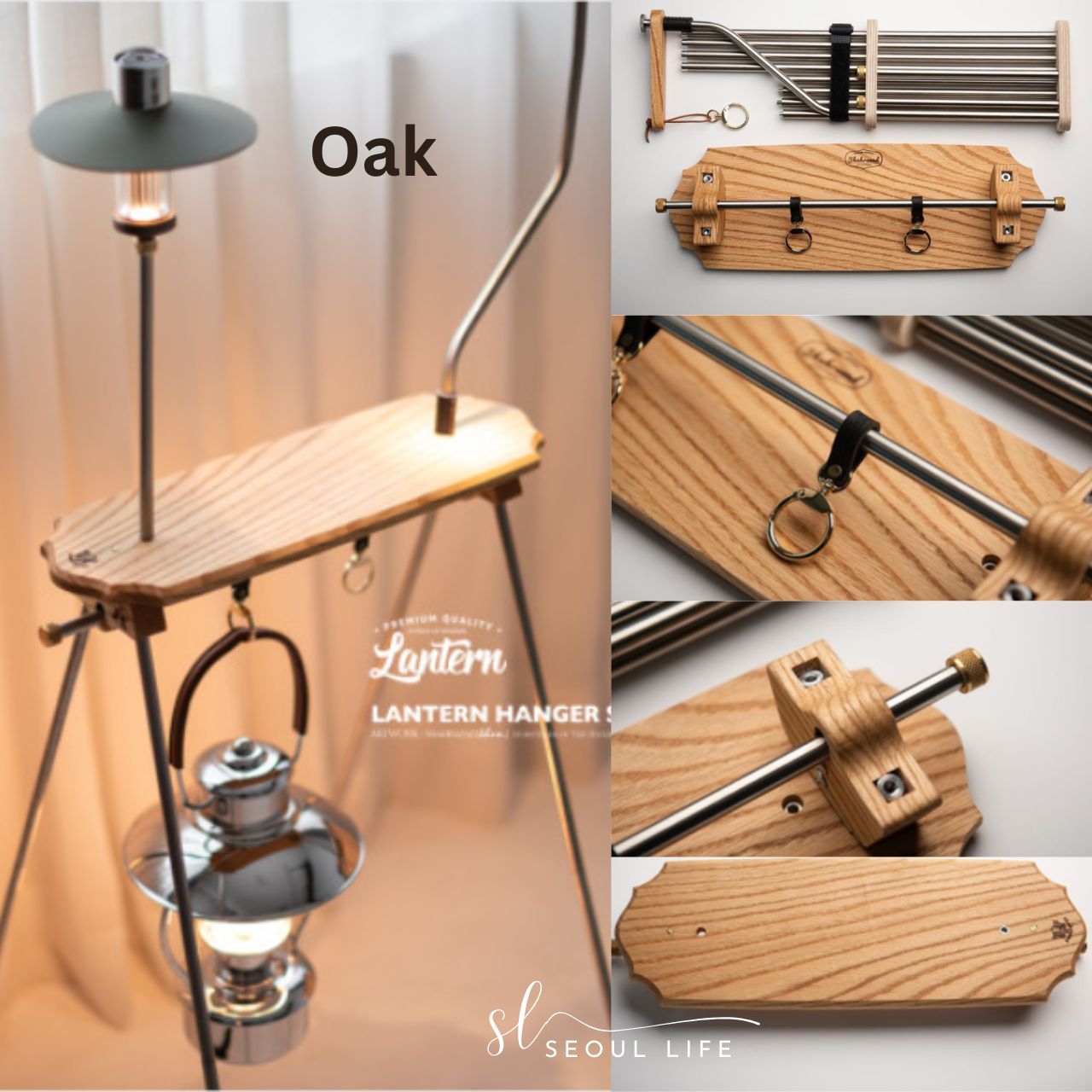 Premium Handcarft Wood lantern hanger stand/ Table/ Shelf, Made in Korea