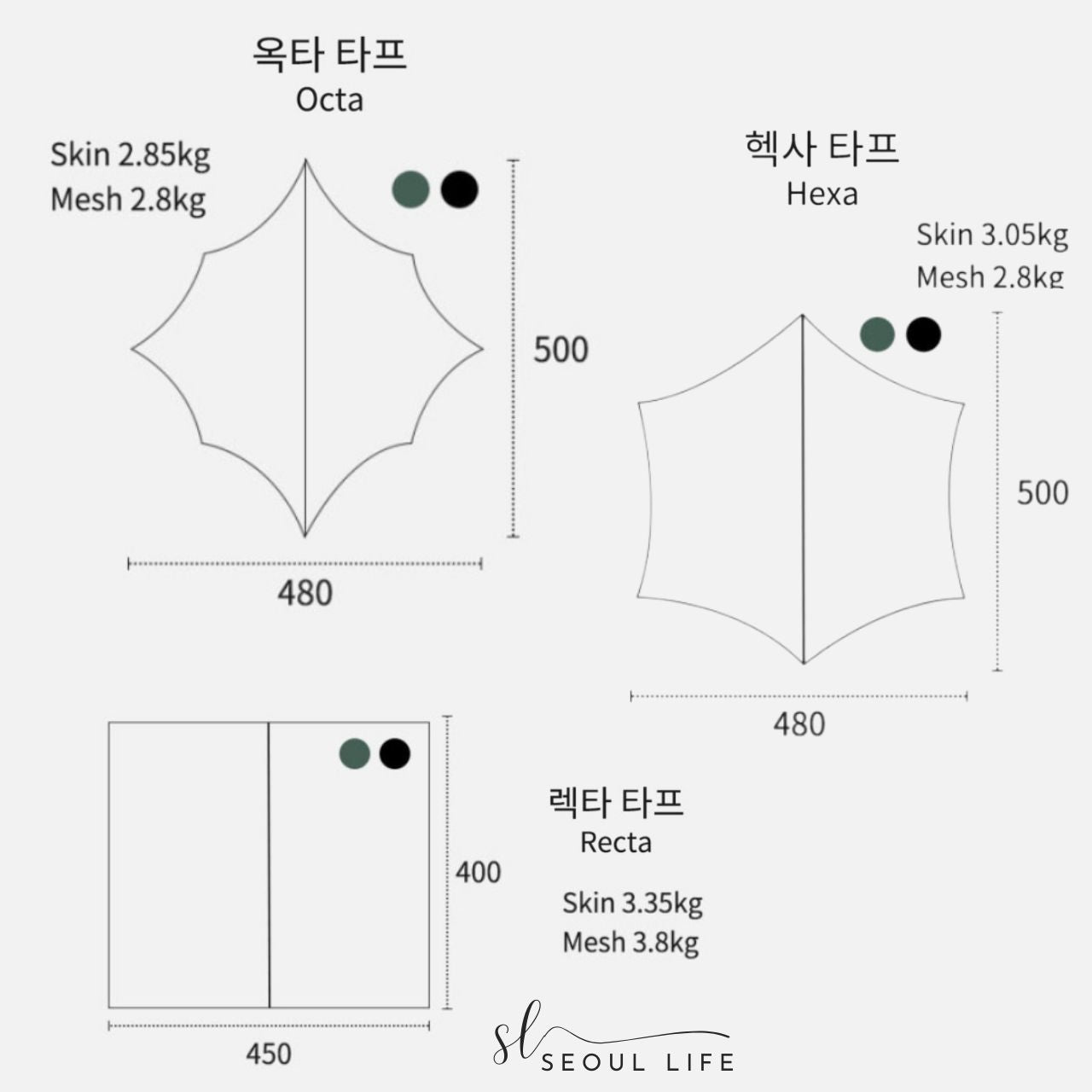 Connectable Camping Hexa tarp skin zipper connectable with Mesh Net, Made in Korea. Camping Gear
