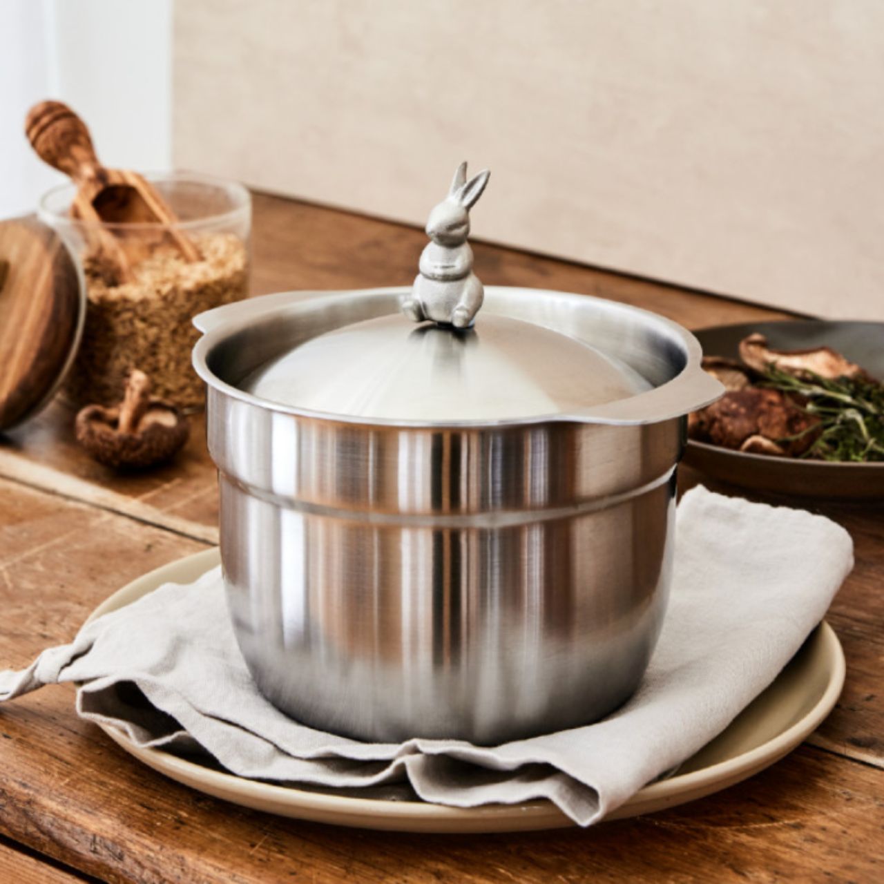 Rabbit Rice Pot & Lid, 5-ply SUS 304