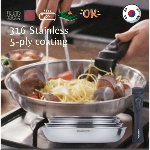 *Chefwin* 316STS stainless pan  with detachable handle