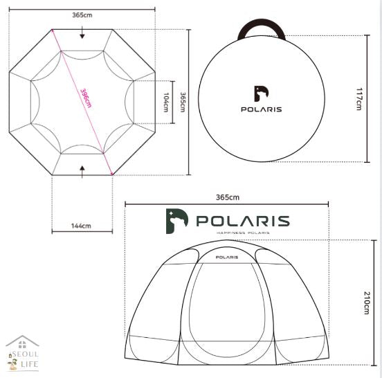 *Polaris* P1 Mesh Shelter Pop-up Dome Tent for 3-4people. Outdoor Camping