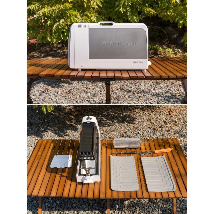 Braten BBQ Grill, Foldable Gas Grill Set, Suitable for Korean Style BBQ. Camping Gear