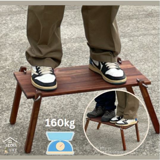 Multi-use Foldable Wooden Camping table, 65cm x 35xm, Easy assemble & Max 160kg loading.