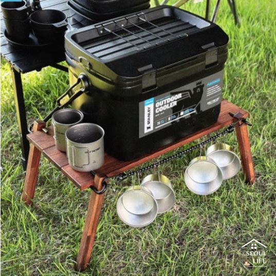 Multi-use Foldable Wooden Camping table, 65cm x 35xm, Easy assemble & Max 160kg loading.