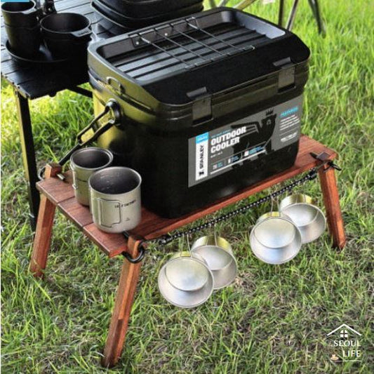 Multi-use Foldable Wooden Camping table, 65cm x 35xm, Easy assemble & Max 160kg loading.