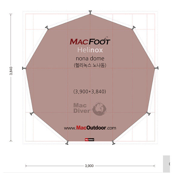 *MacOutdoor* Footprint for Helinox Nona Dome 4 tent/ Fireproof & Water repellent.