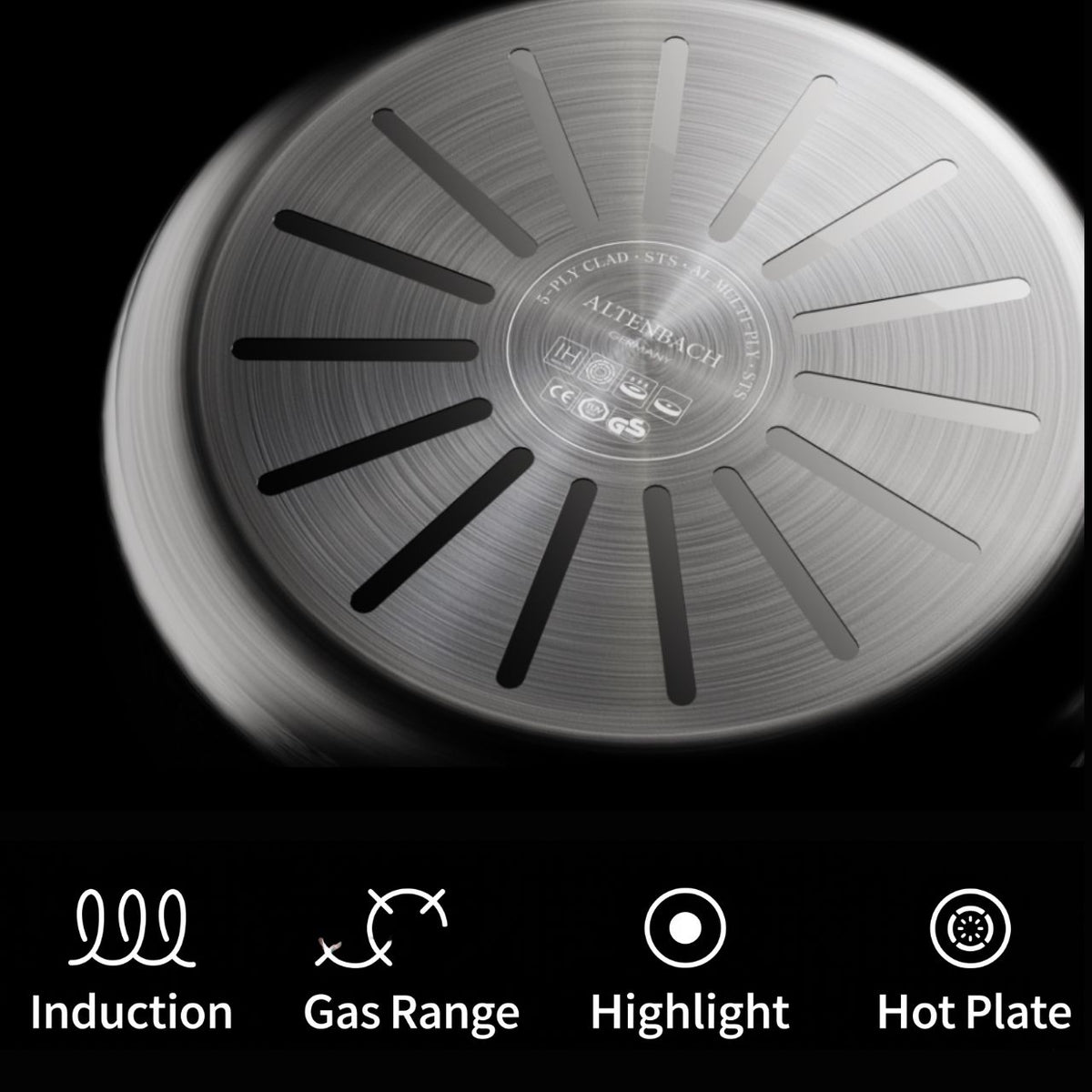 [Altenbach] Multi 5-Ply Deep Sauté Pan Set