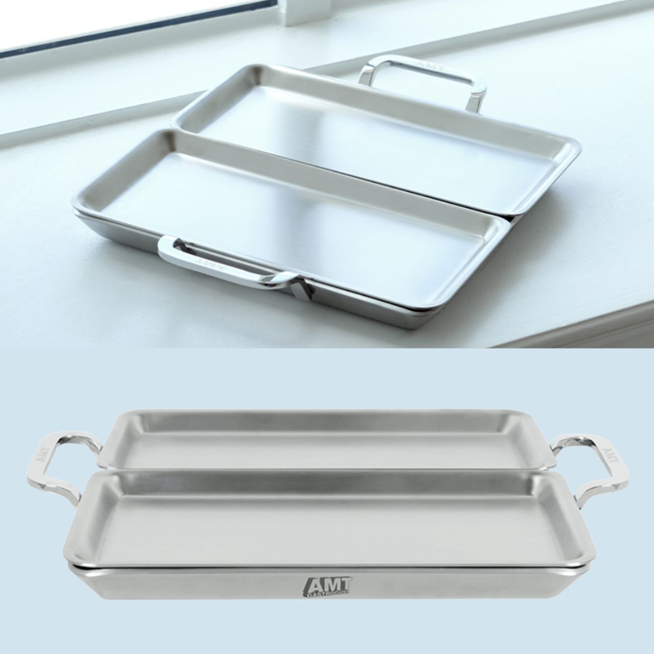 [AMT] 316Ti Stainless Steel 5-Ply Stealth Roast Pan & Modular Tray Set