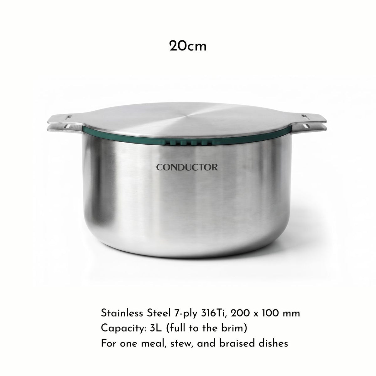[Conductor] 7-Ply 316Ti Stainless Steel Detachable Cookware Pot