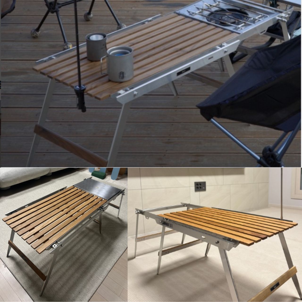 [Billy Design] Wood Steel Fold-able IGT Camping Table