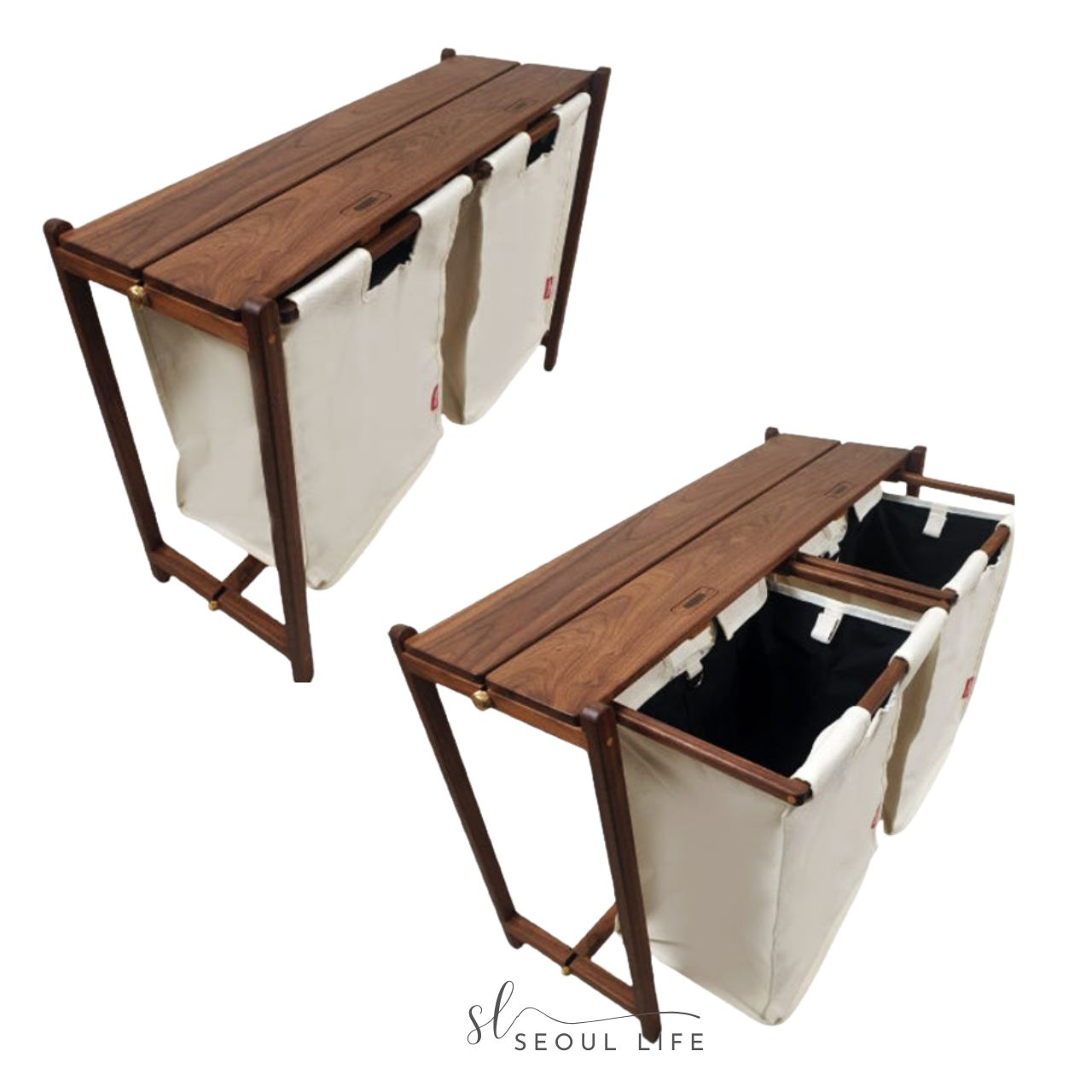 [HealBreathe] Wooden Camping Side Table, Camping Basket, Storage Table, Shelf