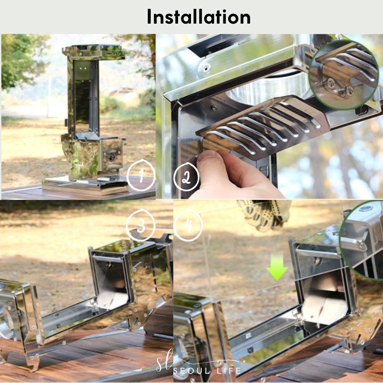 *Wood&Burn* Patio Stove Triple, Outdoor Camping Stove Pellet Burn Stove