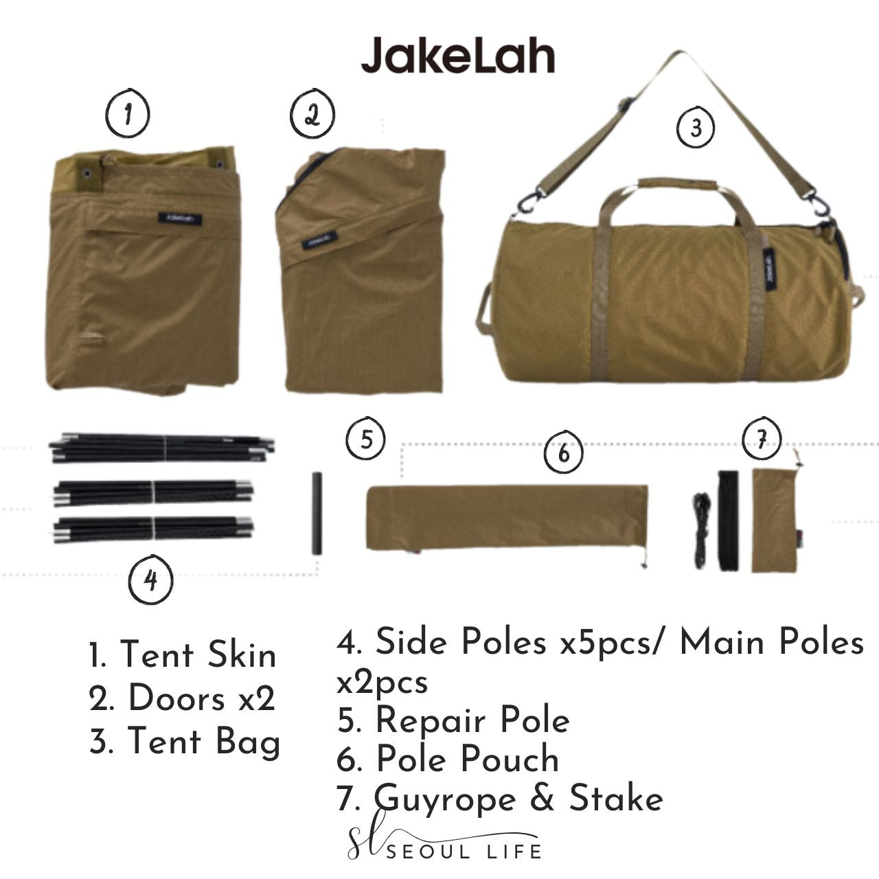 [JakeLah] J. Tunnel Tent, Extendable & Connectable design. Camping Gear