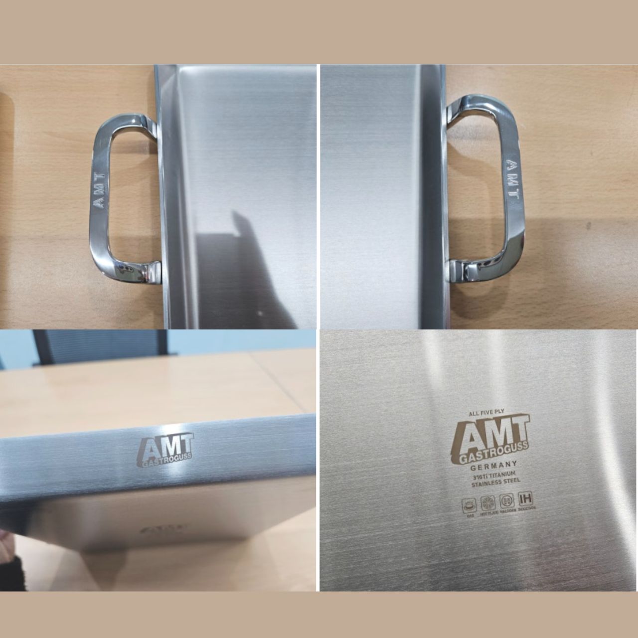 [AMT] 316Ti Stainless Steel 5-Ply Stealth Roast Pan & Modular Tray Set