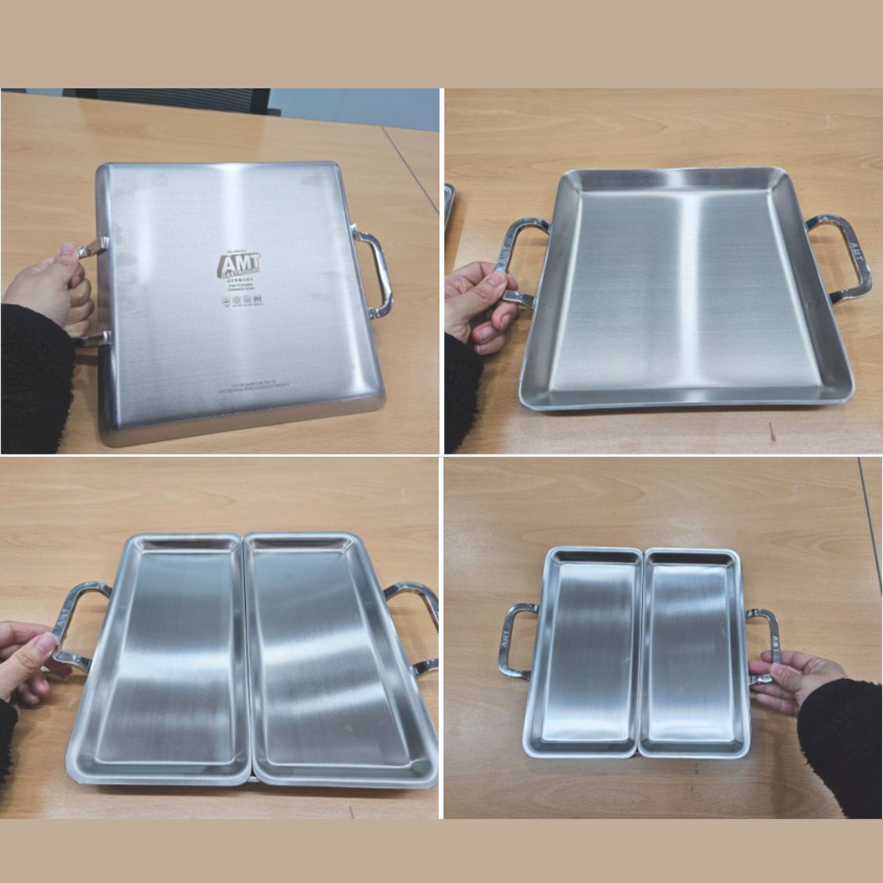 [AMT] 316Ti Stainless Steel 5-Ply Stealth Roast Pan & Modular Tray Set